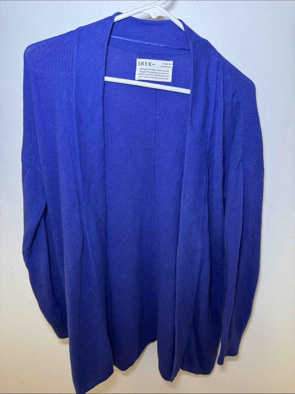 SKFK Open-Front Women's Cardigan - Cobalt Blue